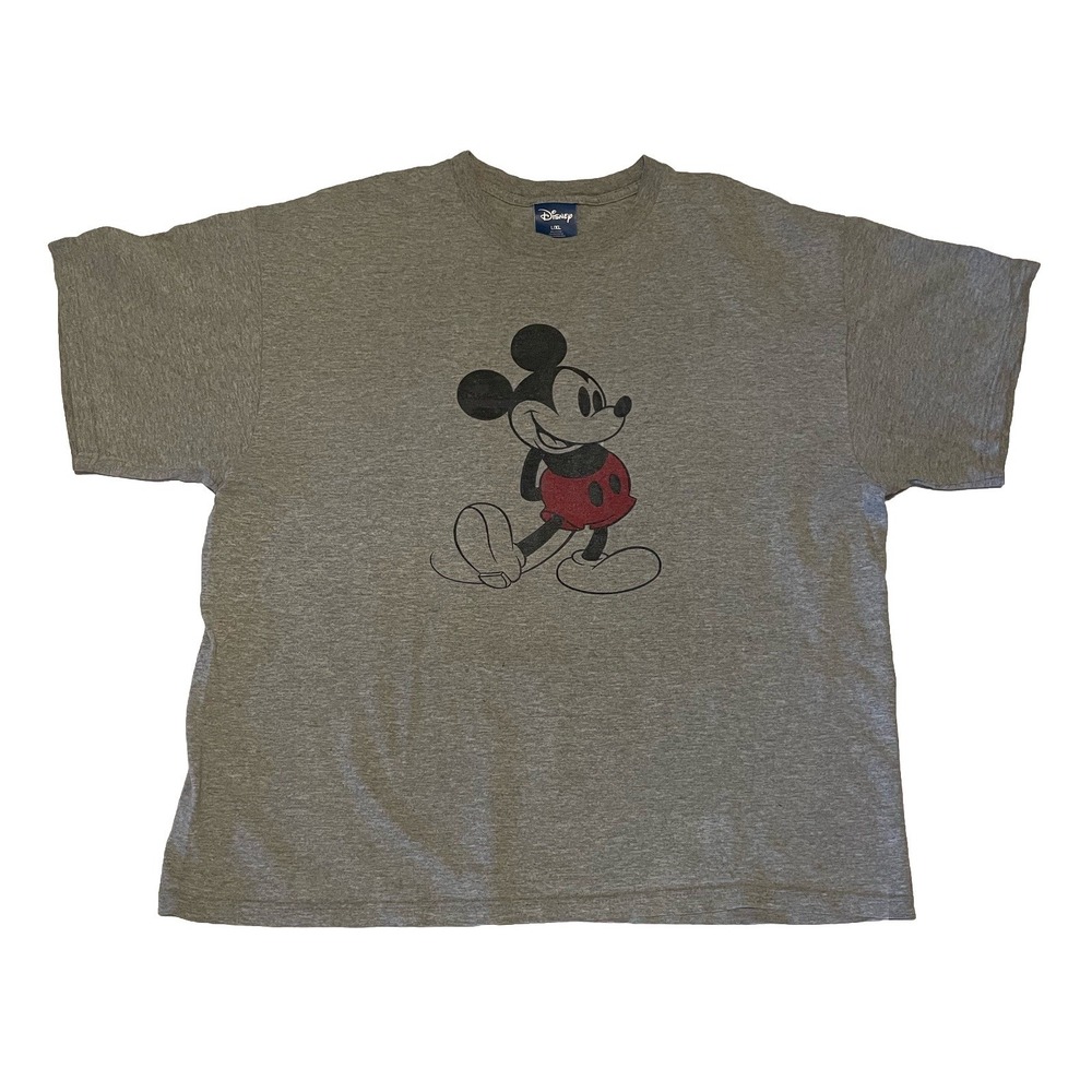 Disney Mickey Mouse Graphic Tee Size L/XL Unisex Gray Short Sleeve